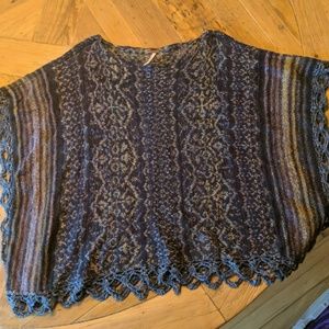 Free People embroidered poncho